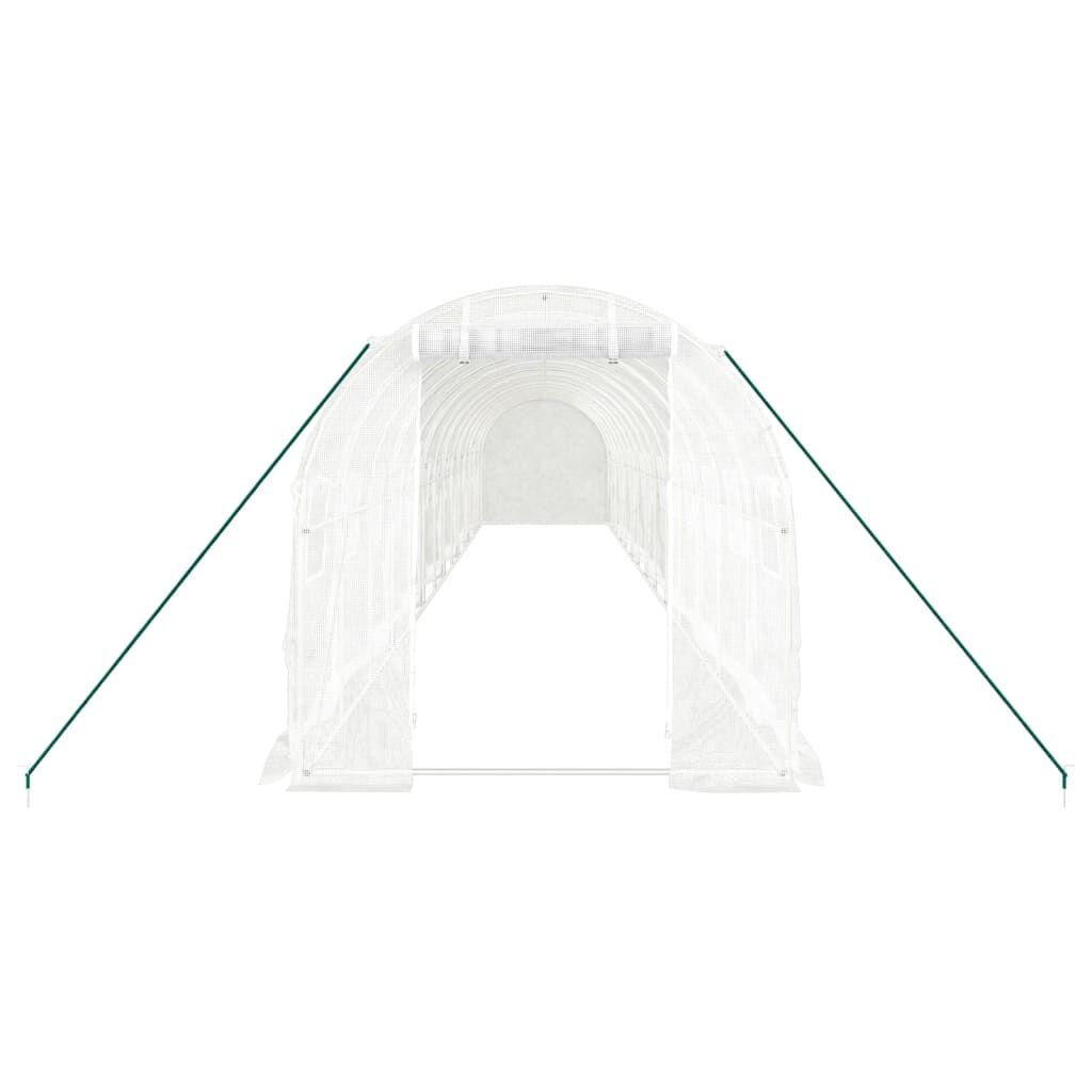 Greenhouse with Steel Frame White 28 m² 14x2x2 m Price