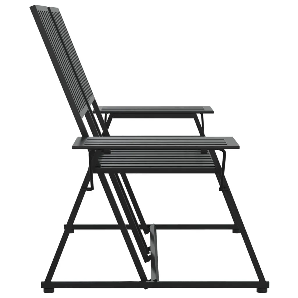 2-Seater Garden Bench 165 cm Black Steel Price