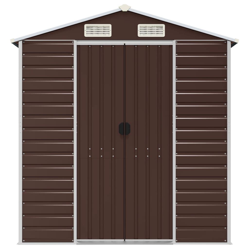 Garden Shed Brown 191x300x198 cm Galvanised Steel Price