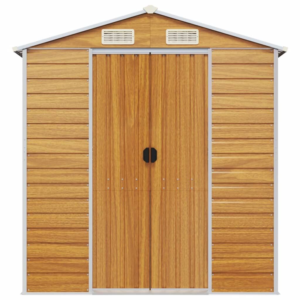 Garden Shed Light Brown 191x555x198 cm Galvanised Steel Price