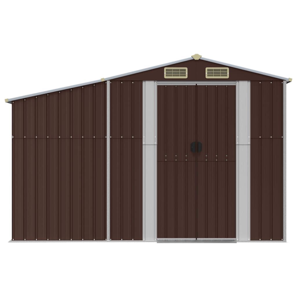 Garden Shed Brown 277x279x179 cm Galvanised Steel Price