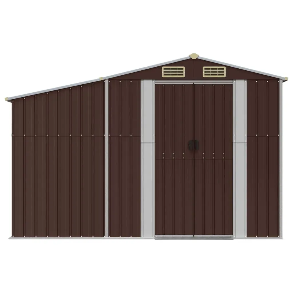 Garden Shed Brown 277x365.5x179 cm Galvanised Steel Price