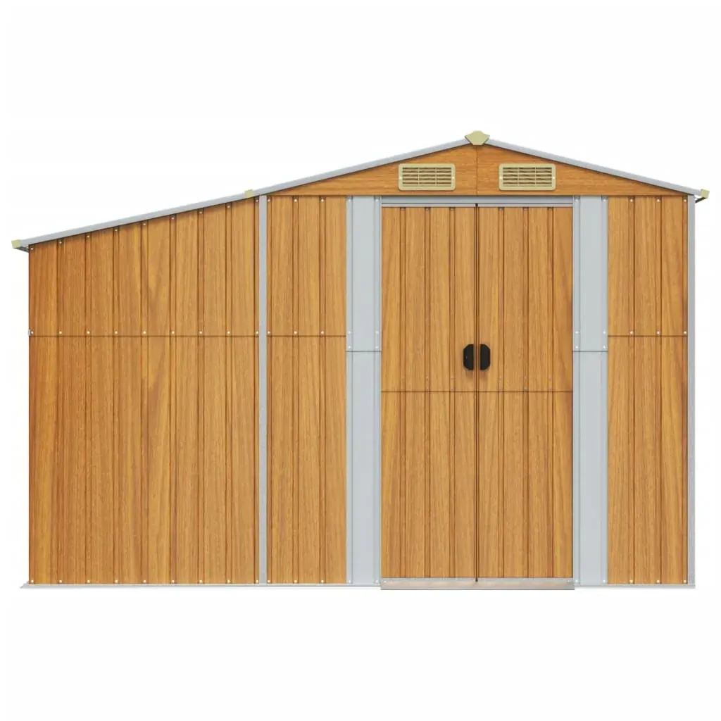 Garden Shed Light Brown 277x365.5x179 cm Galvanised Steel Price