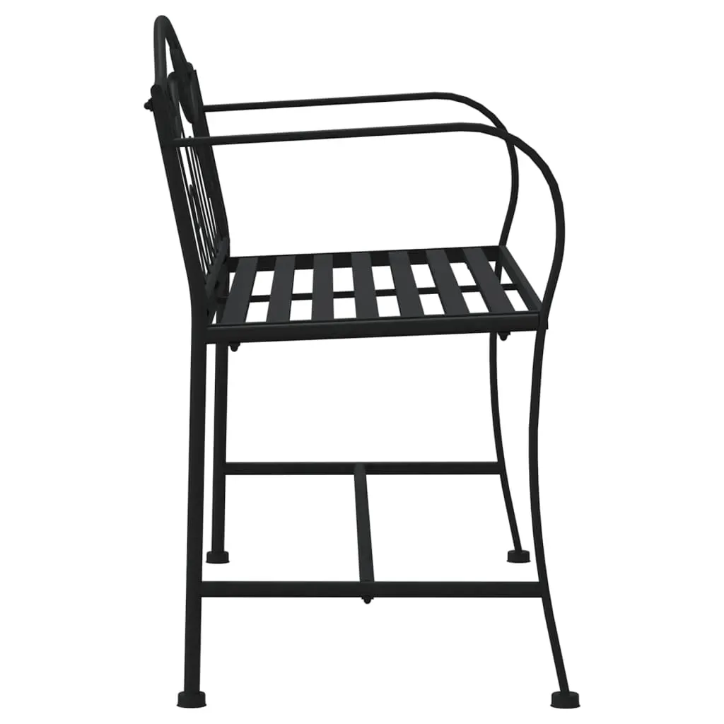 2-Seater Garden Bench 104 cm Black Steel Price