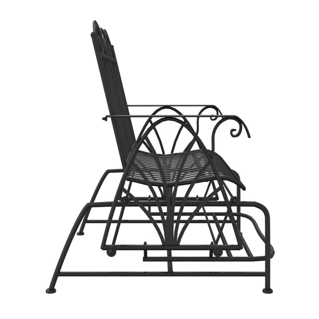 2-Seater Glider Bench 114 cm Black Steel Price