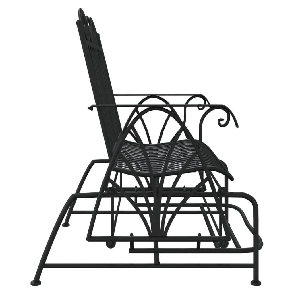 2-Seater Glider Bench 114 cm Black Steel Price