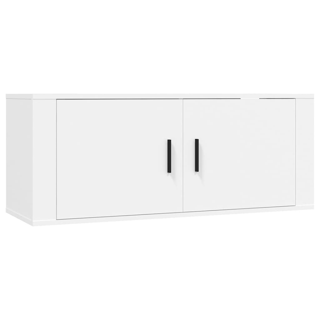 4 Piece TV Cabinet Set White Engineered Wood Price
