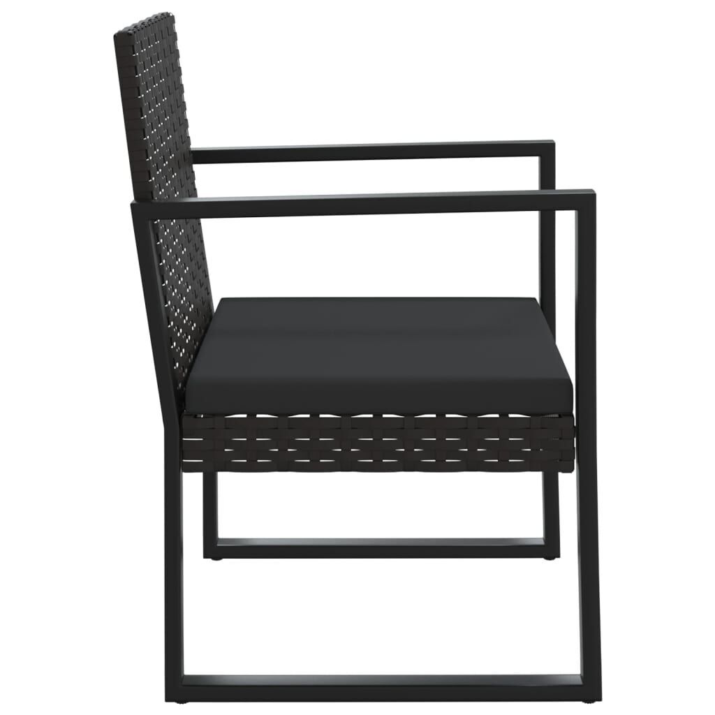 3 Piece Garden Lounge Set with Cushions Black Poly Rattan Price
