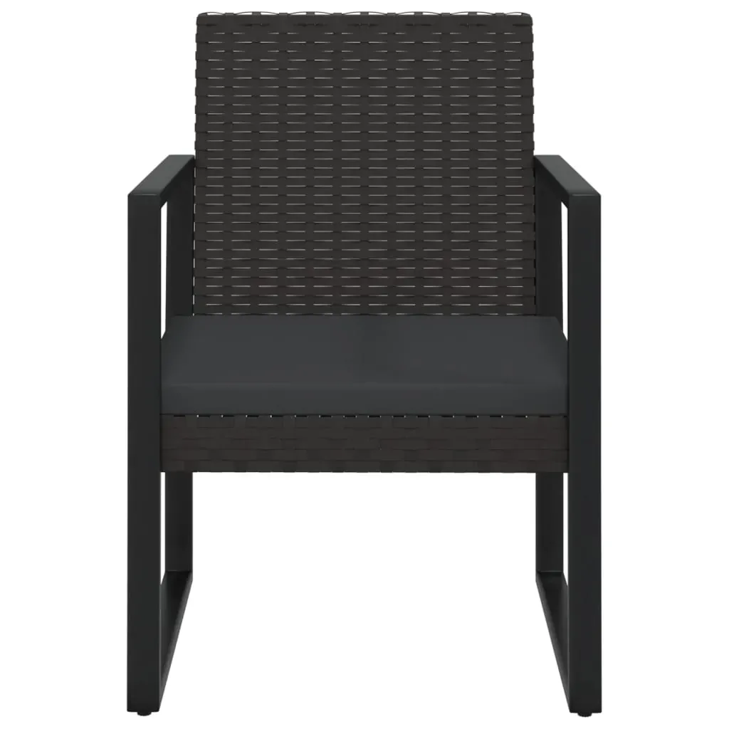 3 Piece Garden Lounge Set with Cushions Black Poly Rattan Price