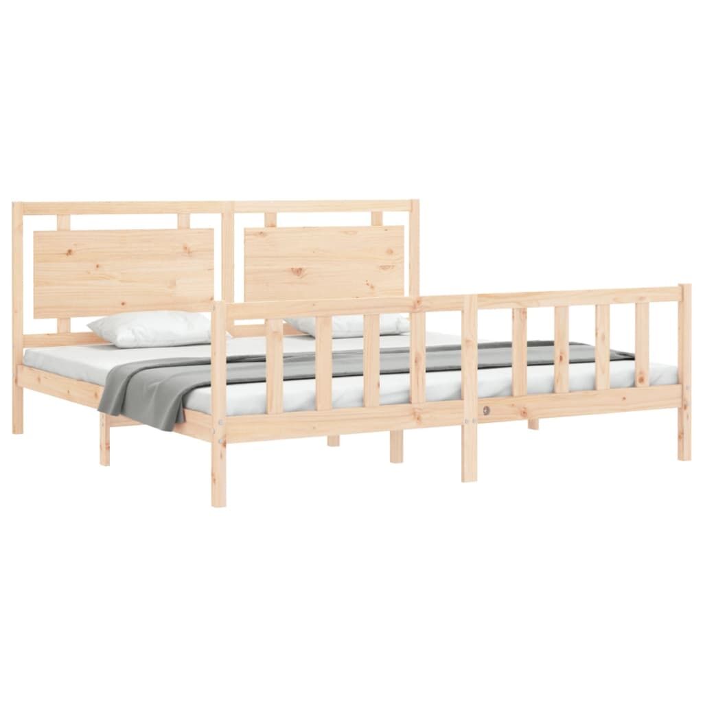 Bed Frame without Mattress 183x203 cm King Solid Wood Pine Price