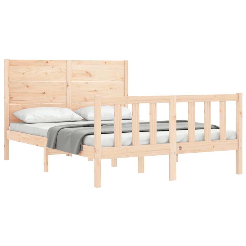 Bed Frame without Mattress 135x190 cm Solid Wood Pine Price