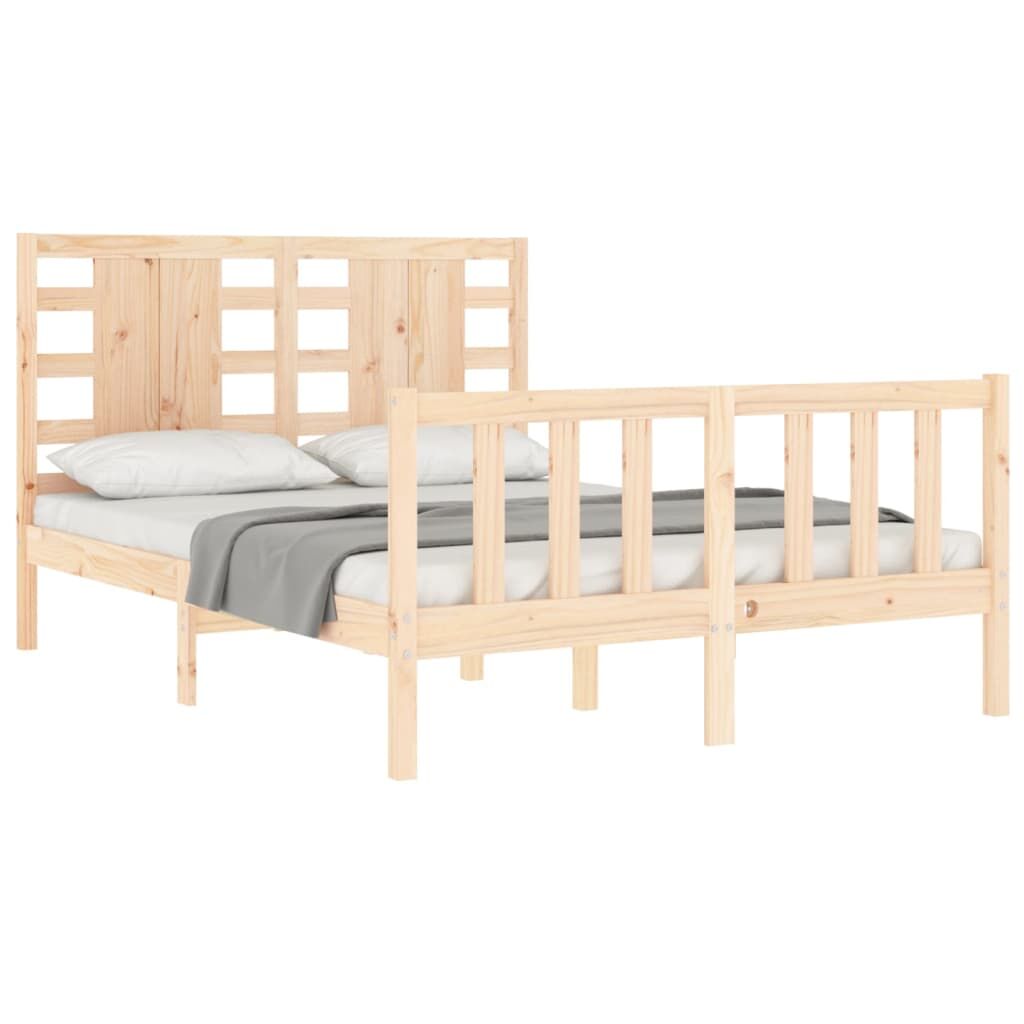 Bed Frame without Mattress 135x190 cm Solid Wood Pine Price