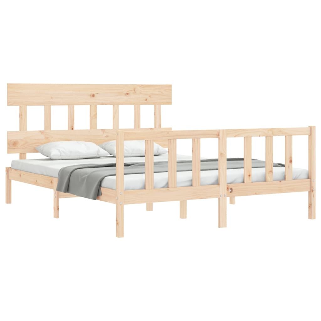 Bed Frame without Mattress 150x200 cm Solid Wood Pine Price
