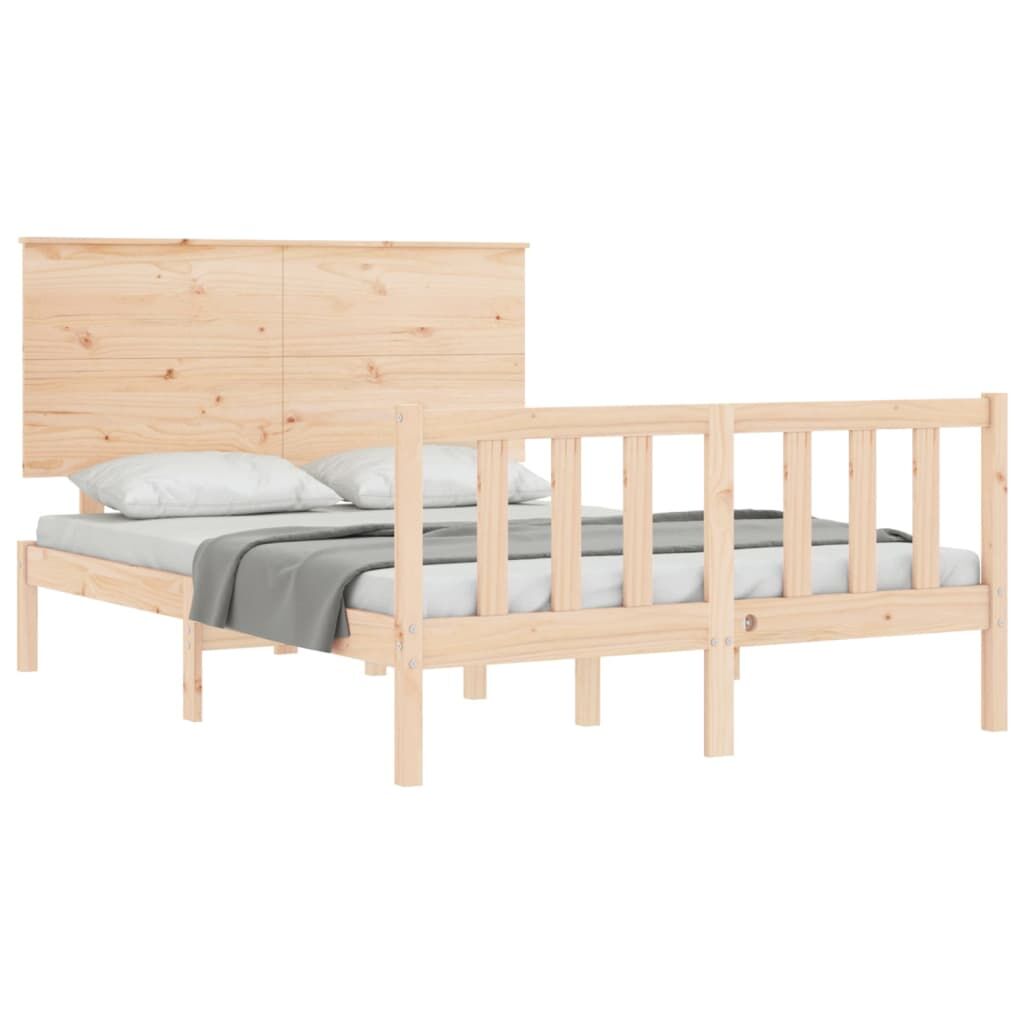 Bed Frame without Mattress 135x190 cm Solid Wood Pine Price