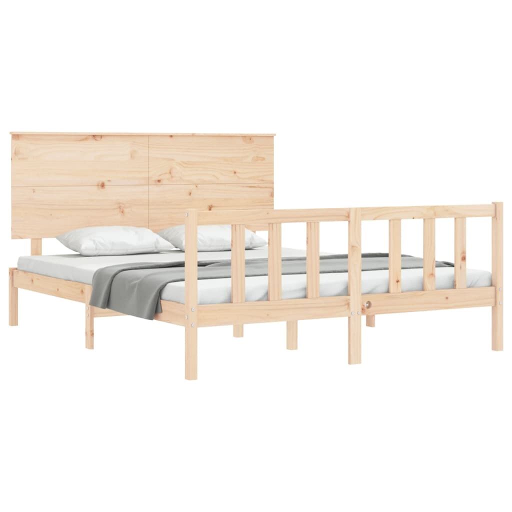 Bed Frame without Mattress 150x200 cm Solid Wood Pine Price