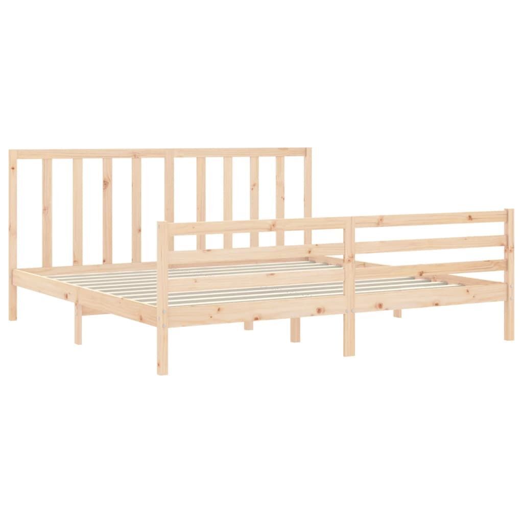 Bed Frame without Mattress 183x203 cm King Solid Wood Pine Price