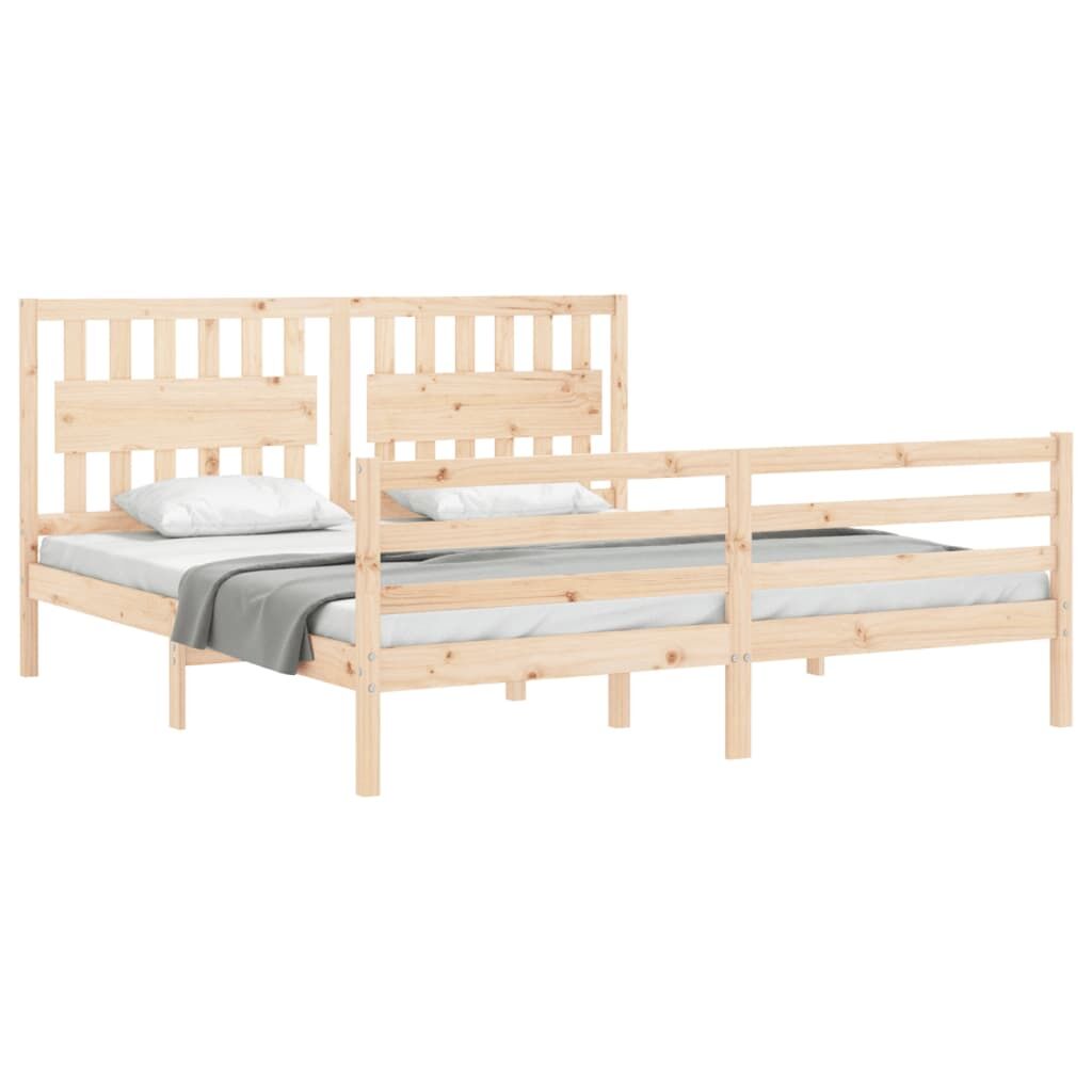 Bed Frame without Mattress 183x203 cm King Solid Wood Price