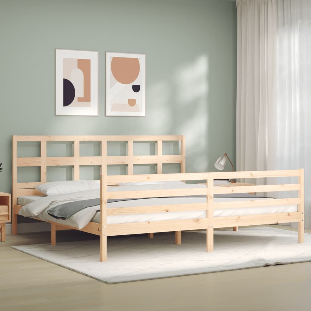 Bed Frame without Mattress 183x203 cm King Solid Wood Price