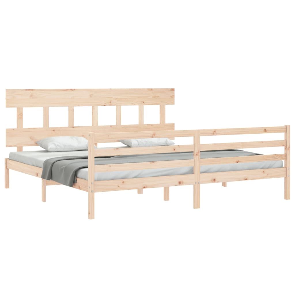 Bed Frame without Mattress 183x203 cm King Solid Wood Price