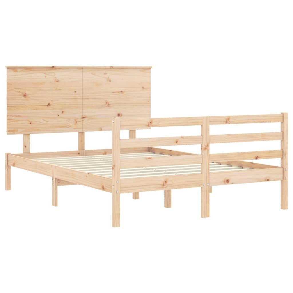 Bed Frame without Mattress 135x190 cm Solid Wood Price