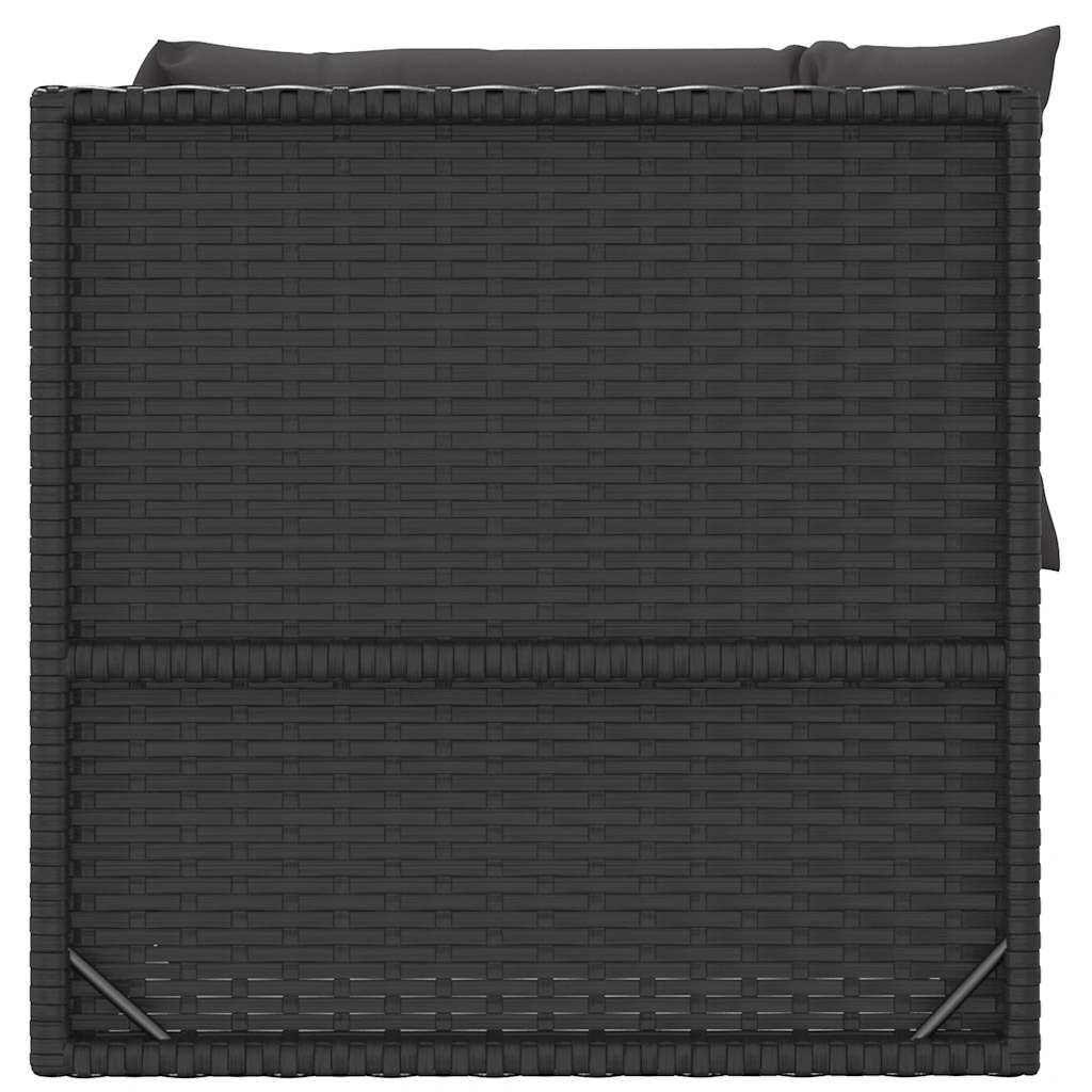 4 Piece Garden Lounge Set with Cushions Black Poly Rattan Price