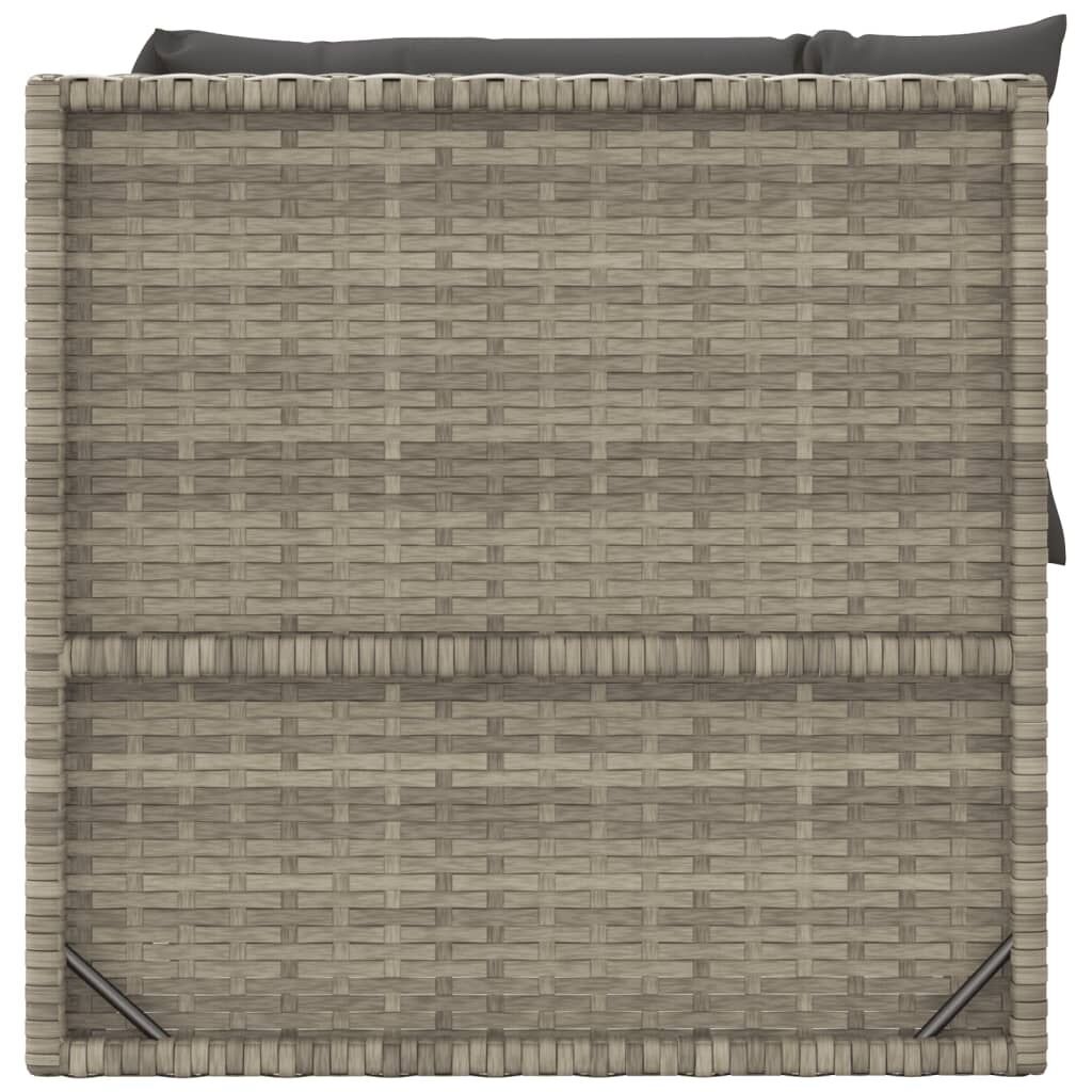 2 Piece Garden Lounge Set with Cushions Grey Poly Rattan Price