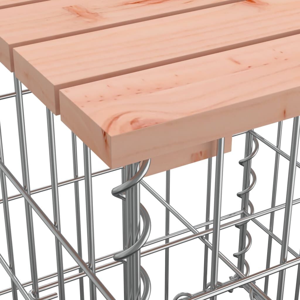 Garden Bench Gabion Design 244x71x65.5 cm Solid Wood Douglas Price