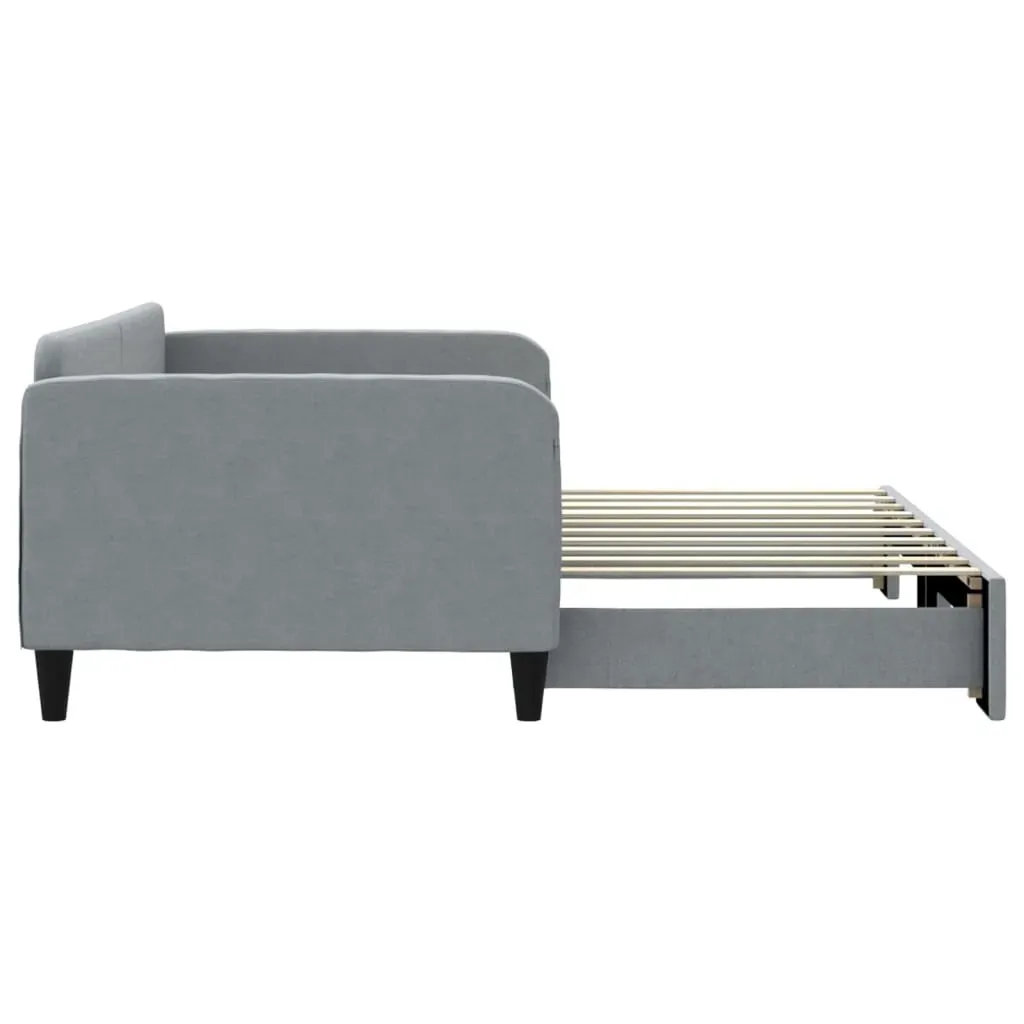 Daybed with Trundle without Mattress Light Grey 90x190 cm Price