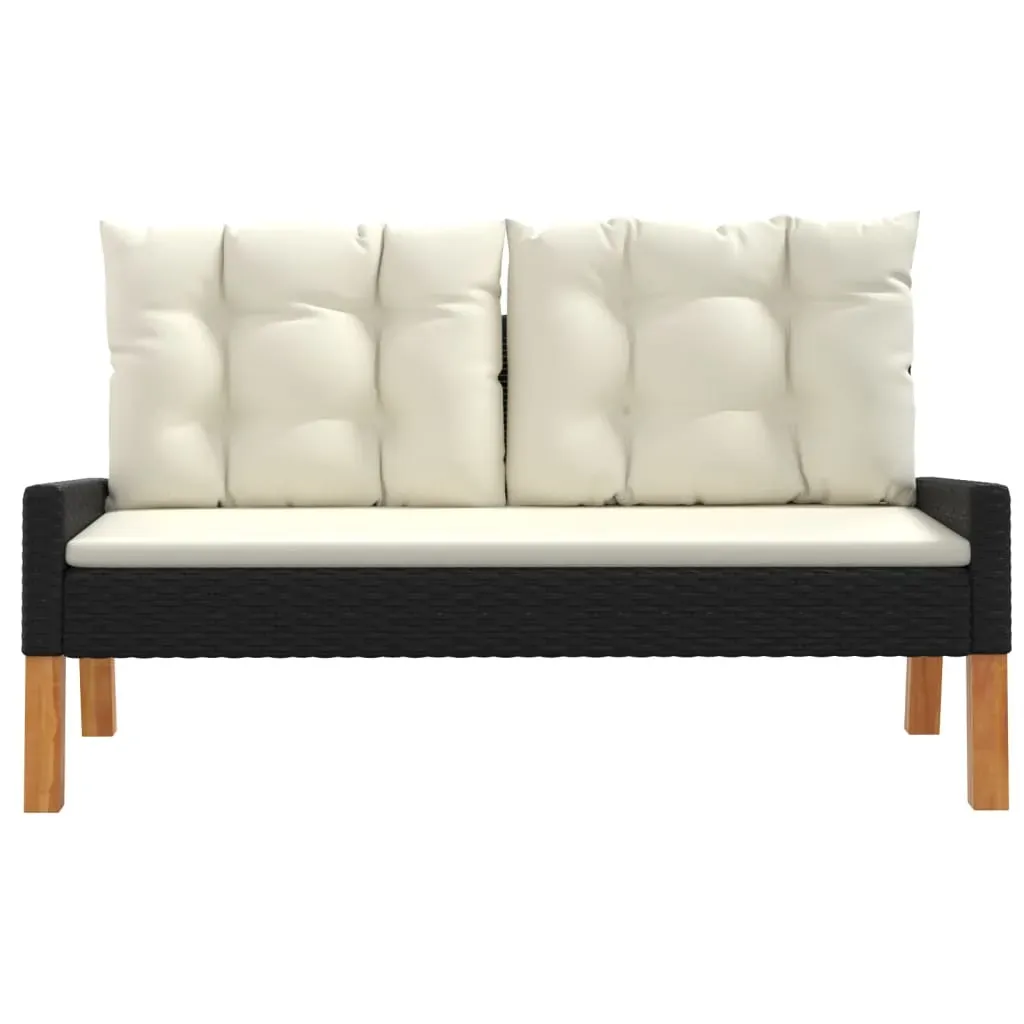 4 Piece Garden Lounge Set with Cushions Poly Rattan&Solid Wood Price