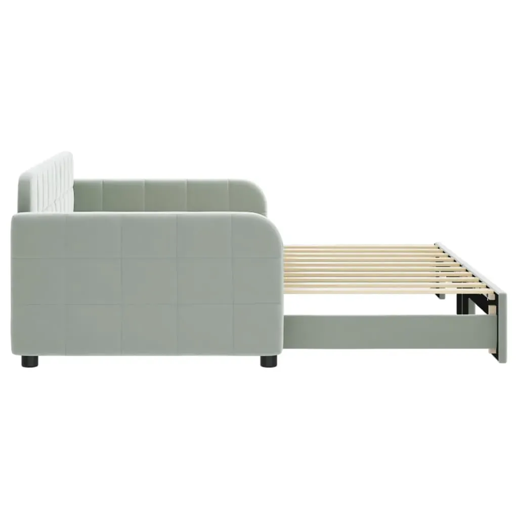Daybed with Trundle without Mattress Light Grey 90x190 cm Price