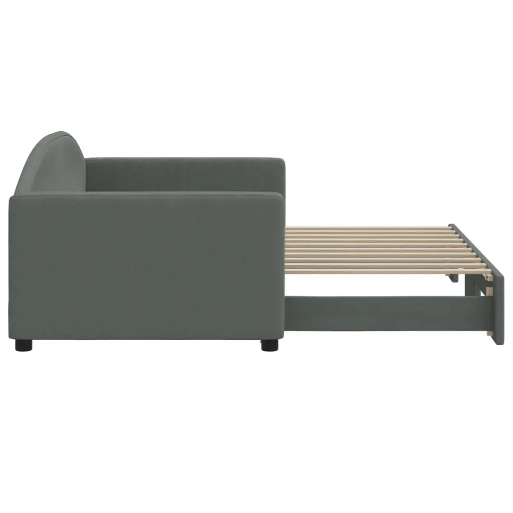 Daybed with Trundle without Mattress Dark Grey 90x190 cm Price