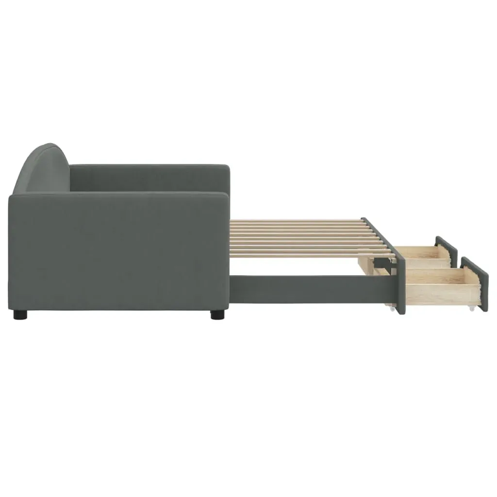 Daybed with Trundle&Drawers without Mattress Dark Grey 90x190 cm Price