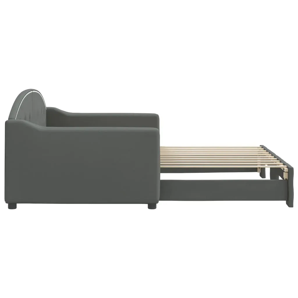 Daybed with Trundle without Mattress Dark Grey 90x190 cm Price