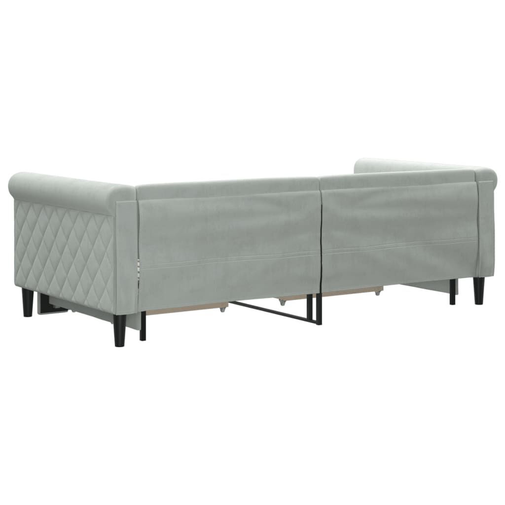 Daybed with Trundle&Drawers without Mattress Light Grey 90x190 cm Price