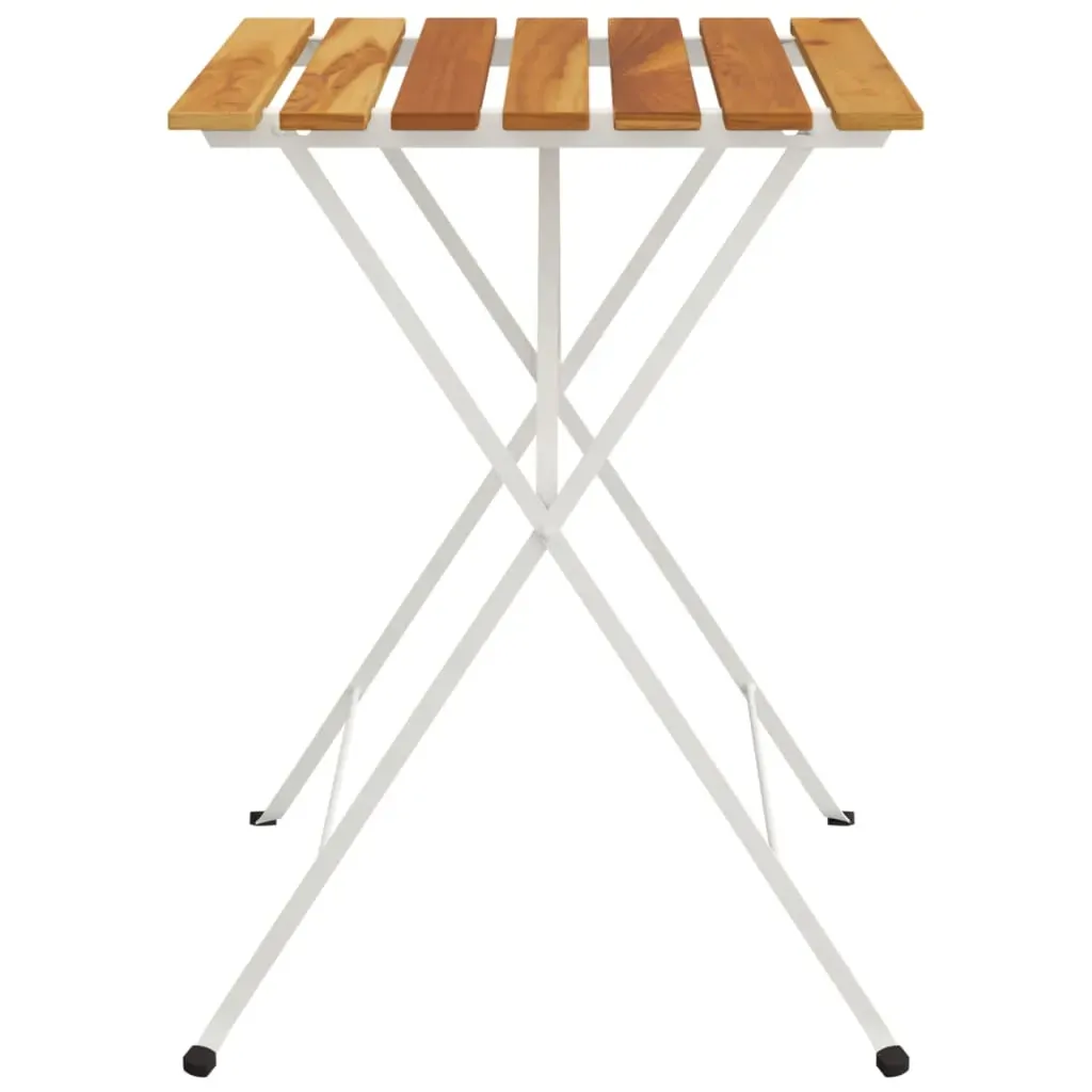 Folding Bistro Table 55x54x71 cm Solid Wood Acacia and Steel Price