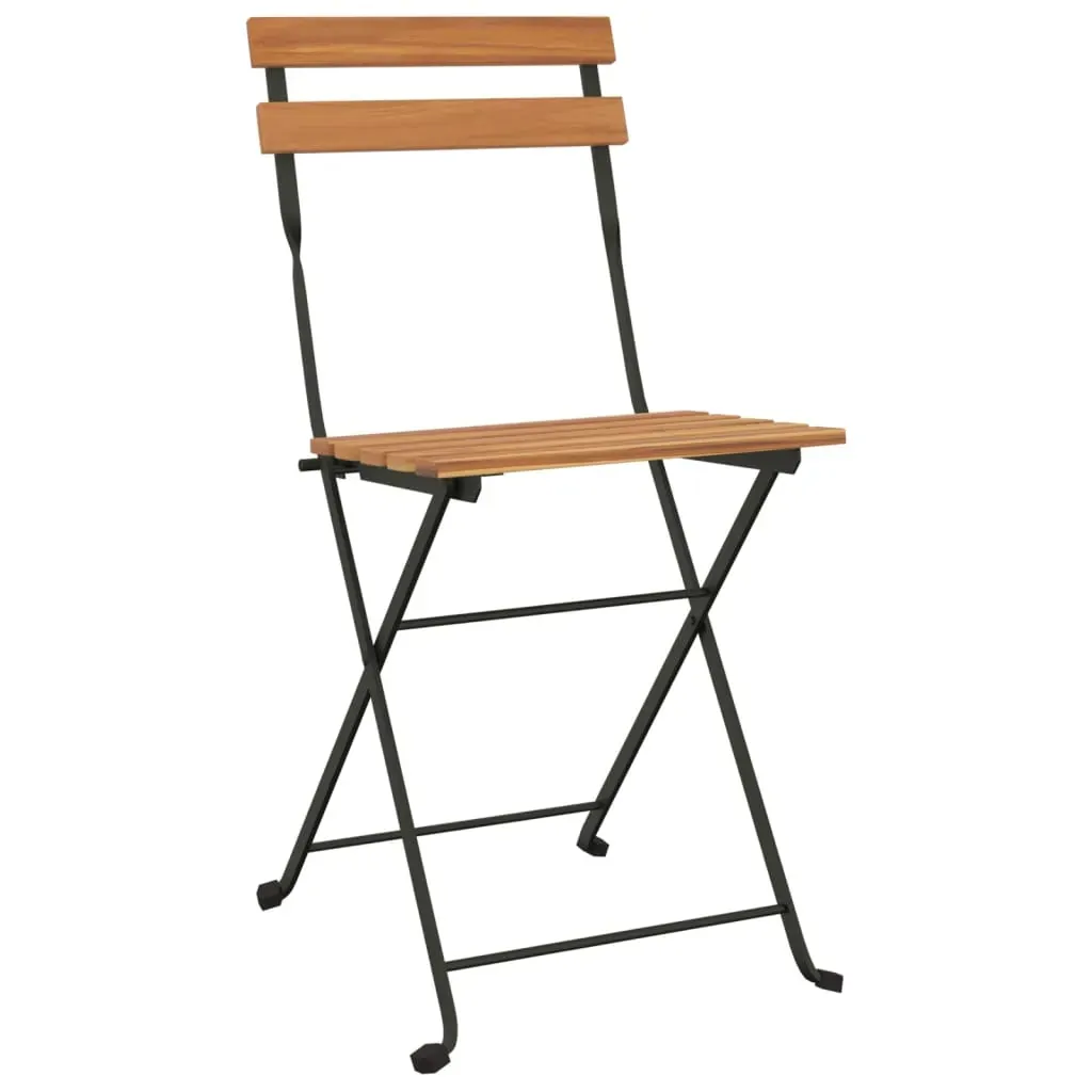 3 Piece Folding Bistro Set Solid Wood Teak and Steel Price