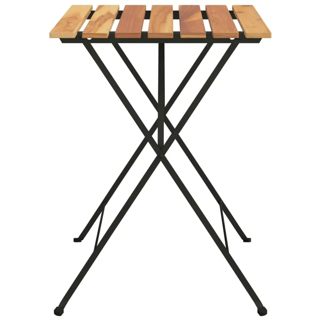 Folding Bistro Table 55x54x71 cm Solid Wood Teak and Steel Price