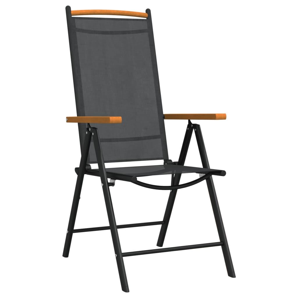 7 Piece Garden Dining Set Black and Brown Aluminium Price