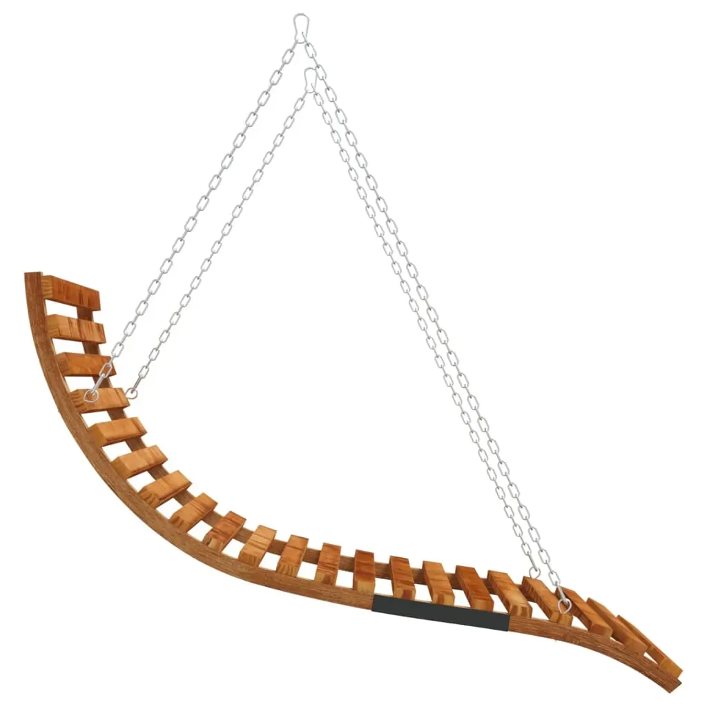 Swing Bed with Canopy Solid Wood Spruce with Teak Finish Price