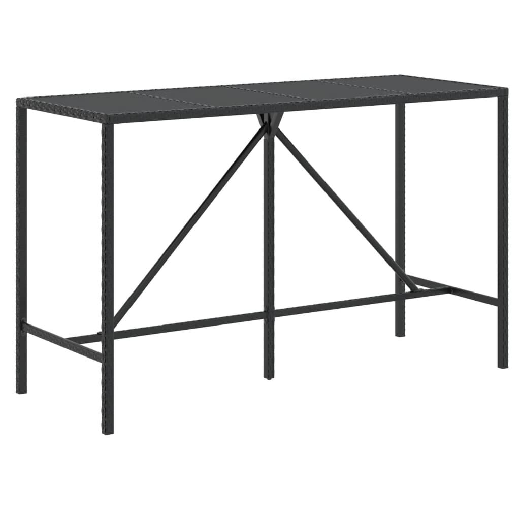 7 Piece Garden Bar Set with Cushions Black Poly Rattan Price