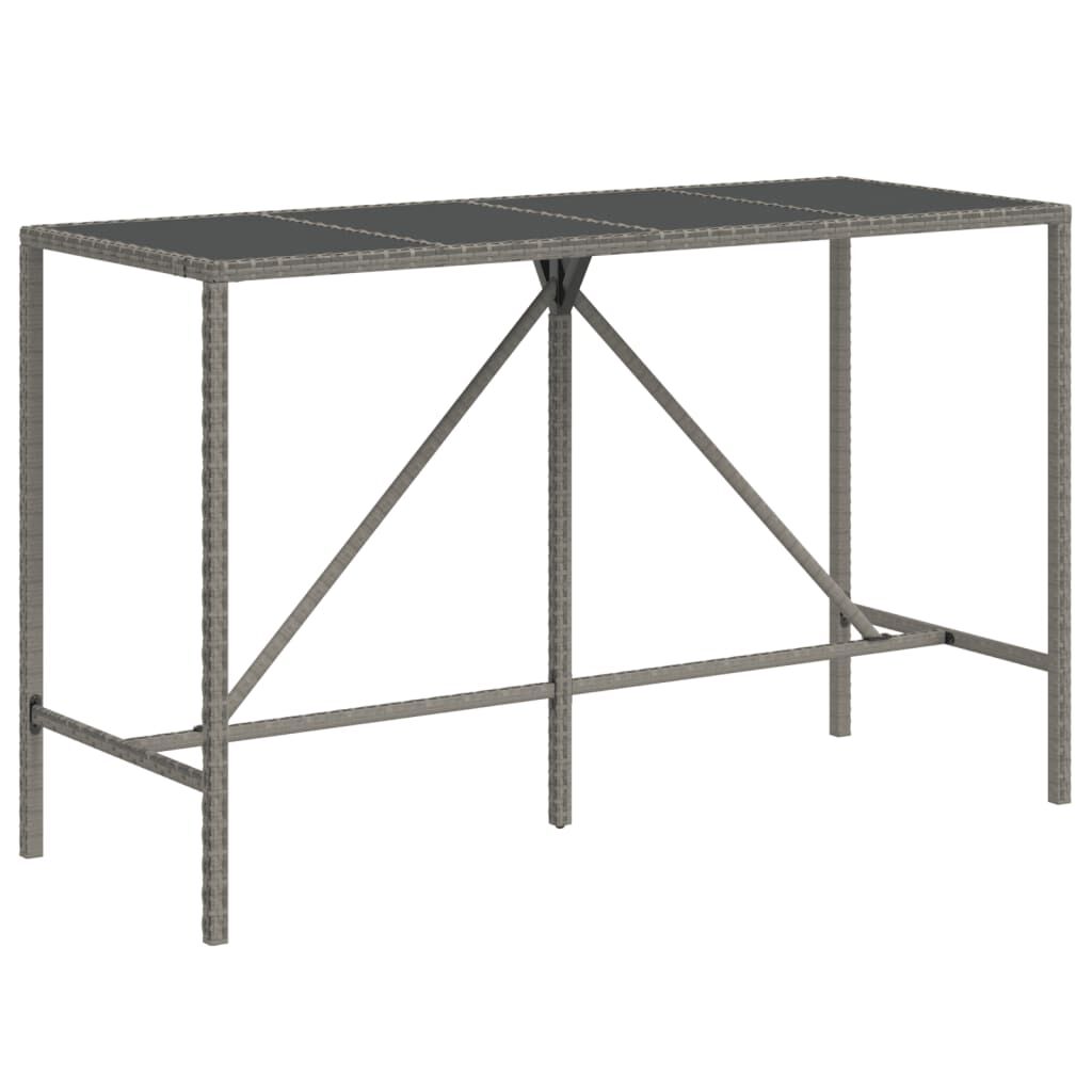 7 Piece Garden Bar Set with Cushions Grey Poly Rattan Price
