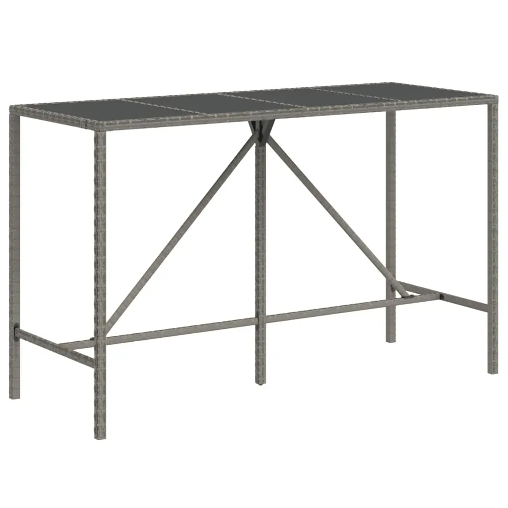 7 Piece Garden Bar Set with Cushions Grey Poly Rattan Price