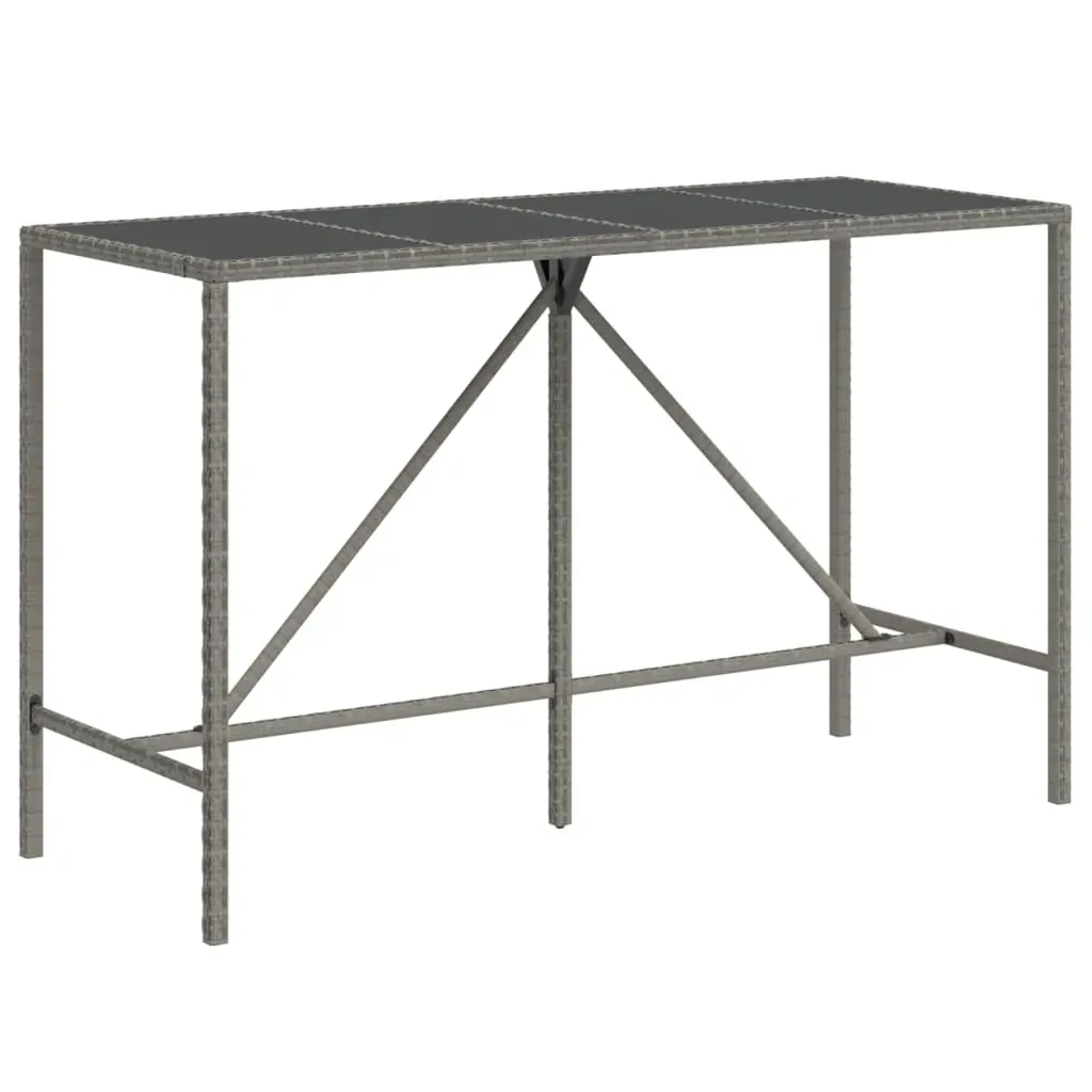 9 Piece Garden Bar Set with Cushions Grey Poly Rattan Price