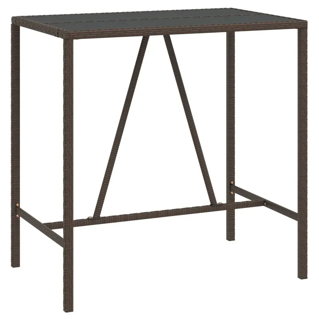 5 Piece Garden Bar Set with Cushions Brown Poly Rattan Price