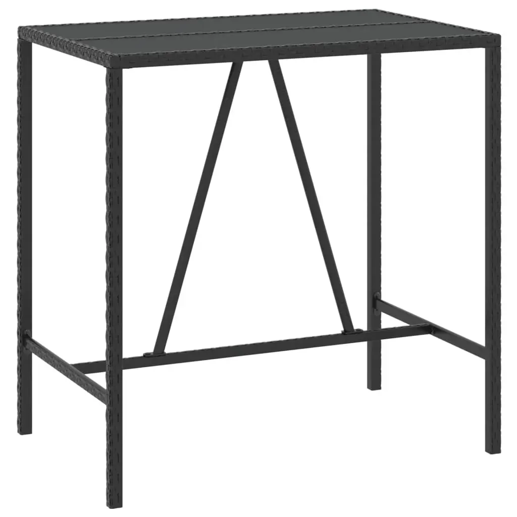 5 Piece Garden Bar Set with Cushions Black Poly Rattan Price