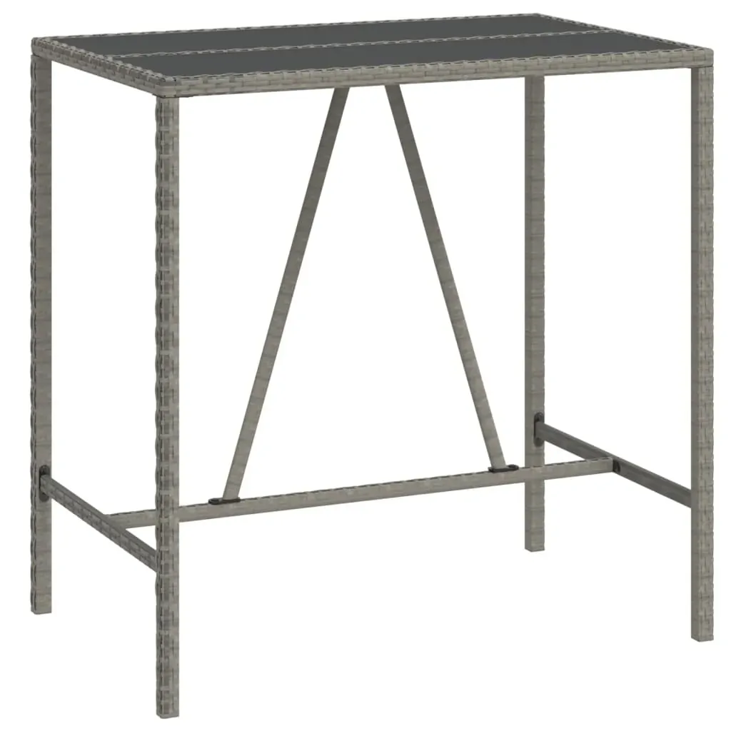 5 Piece Garden Bar Set with Cushions Grey Poly Rattan Price