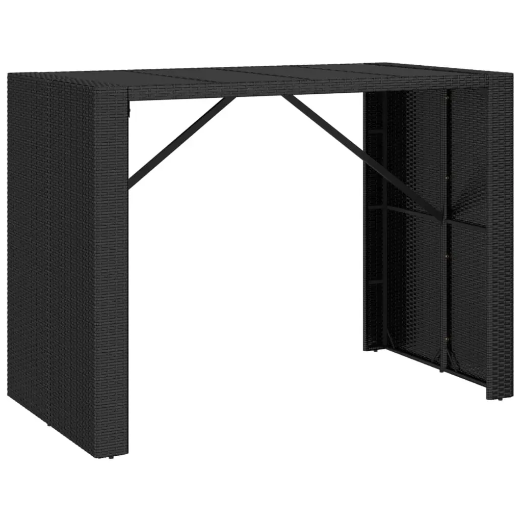 5 Piece Garden Bar Set with Cushions Black Poly Rattan Price