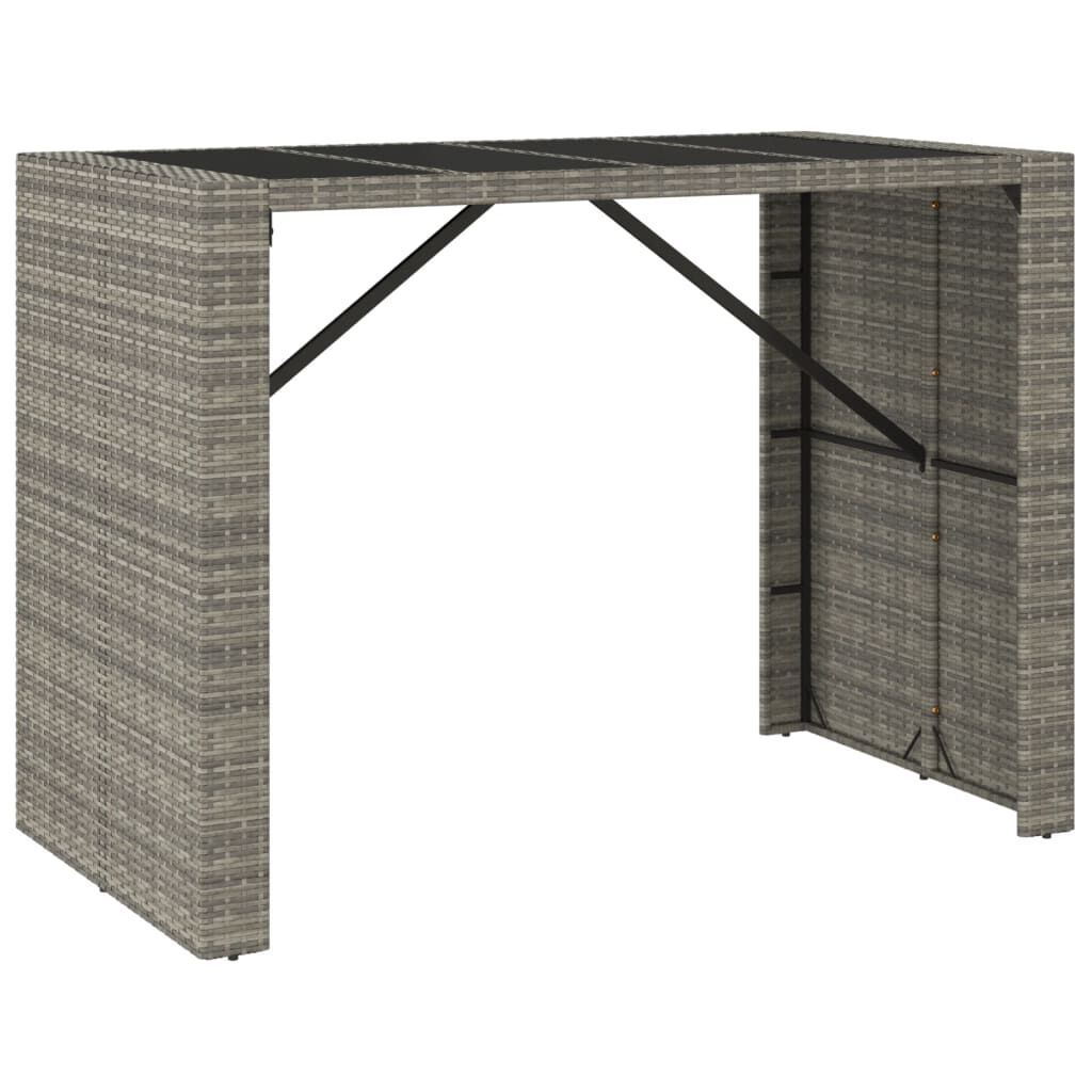 5 Piece Garden Bar Set with Cushions Grey Poly Rattan Price