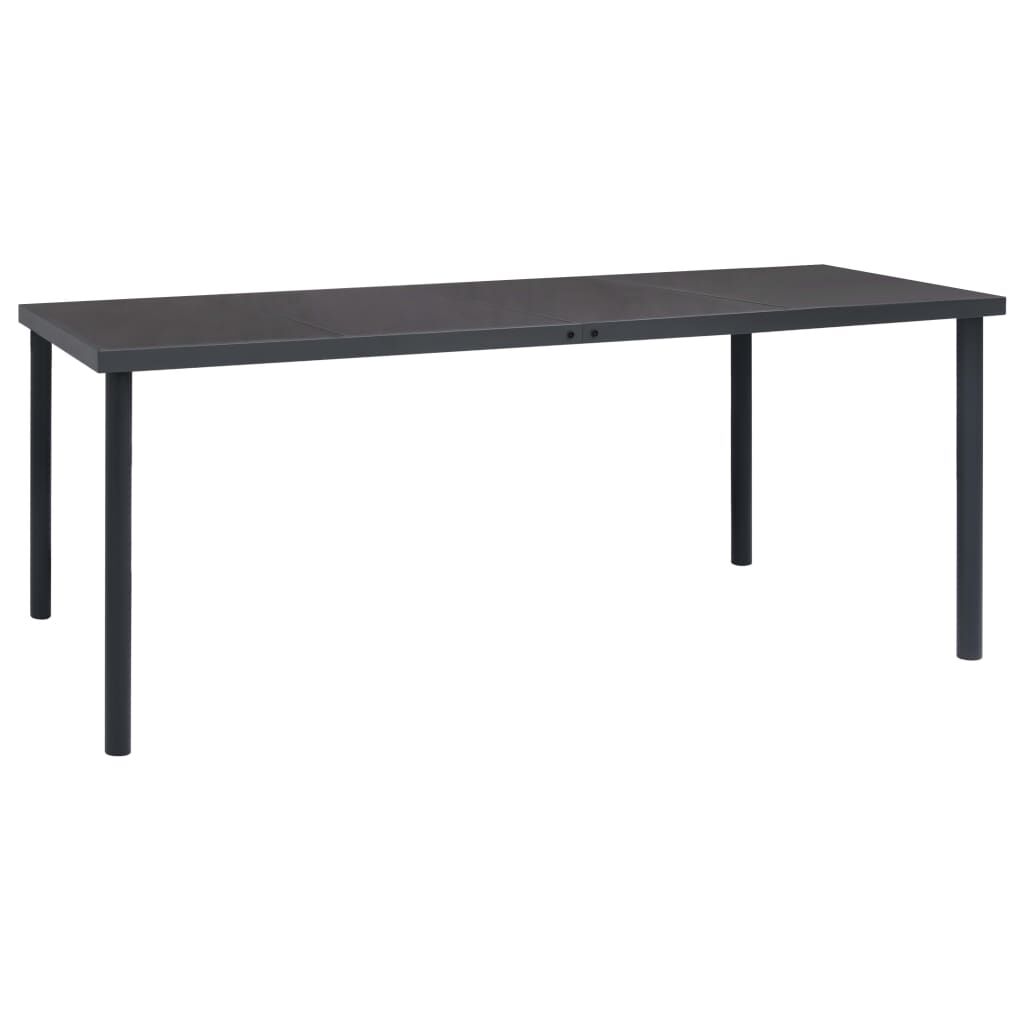 9 Piece Garden Dining Set Black Steel and Textilene Price