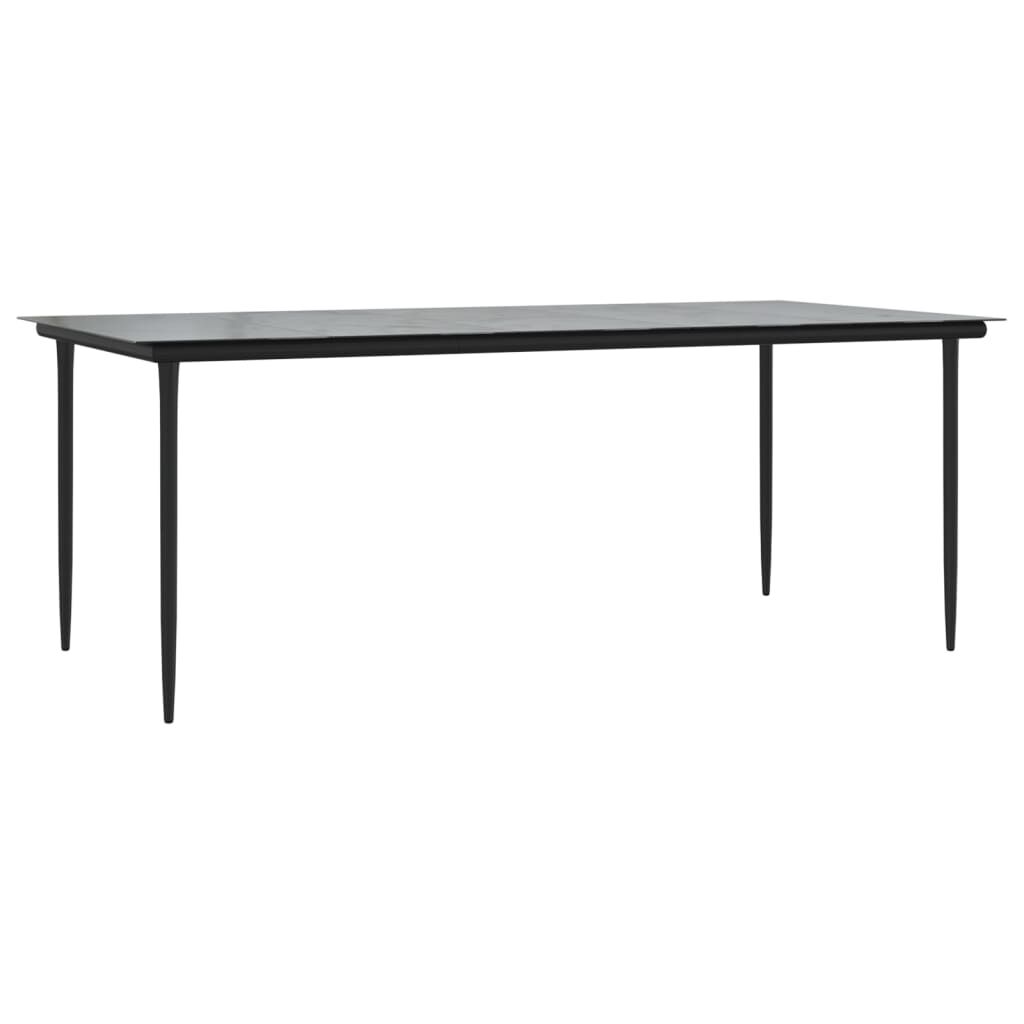 7 Piece Garden Dining Set Black Steel and Textilene Price